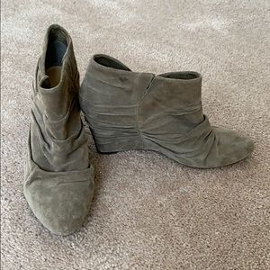 Slouchy suede booties